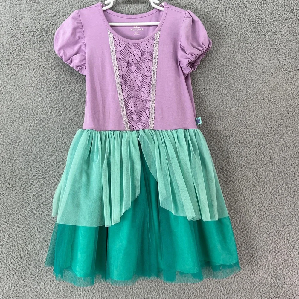 Disney Princess Ariel Dress Kids M 7/8 Purple Teal Good Little Mermaid Costume